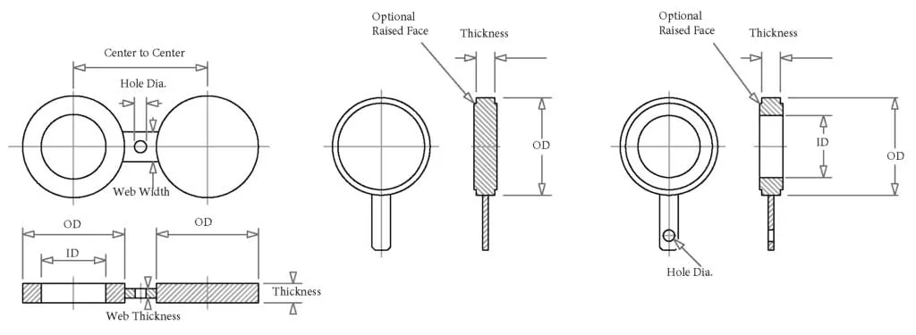 A182 F44 F45 F51 ISO Spectacle Blinds Flanges