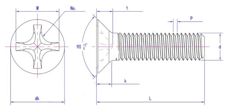 Csk Head Phillips Drive Combination (SEM) Machine Screws with Spring Lock Washers Flat Washers and Nut