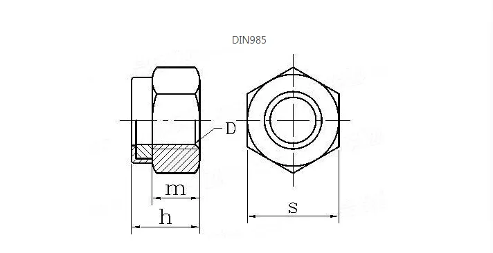DIN985 Nylon Lock Titanium Nuts Titanium Standard Parts