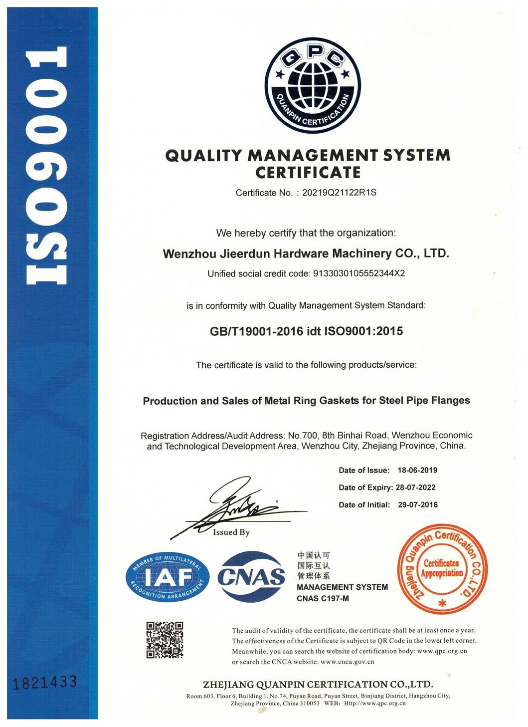 Forged Quality Monel 400 F44 Ring Joint Gasket