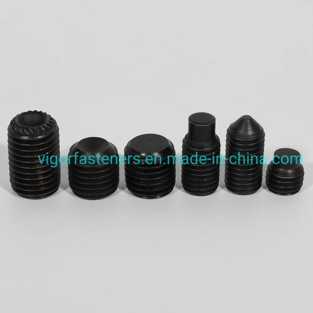 Hex Socket Set Screw DIN913/DIN914/DIN915/DIN916-45h Set Screws Alloy Steel Black Socket Set Stud Flat Point Cup Point