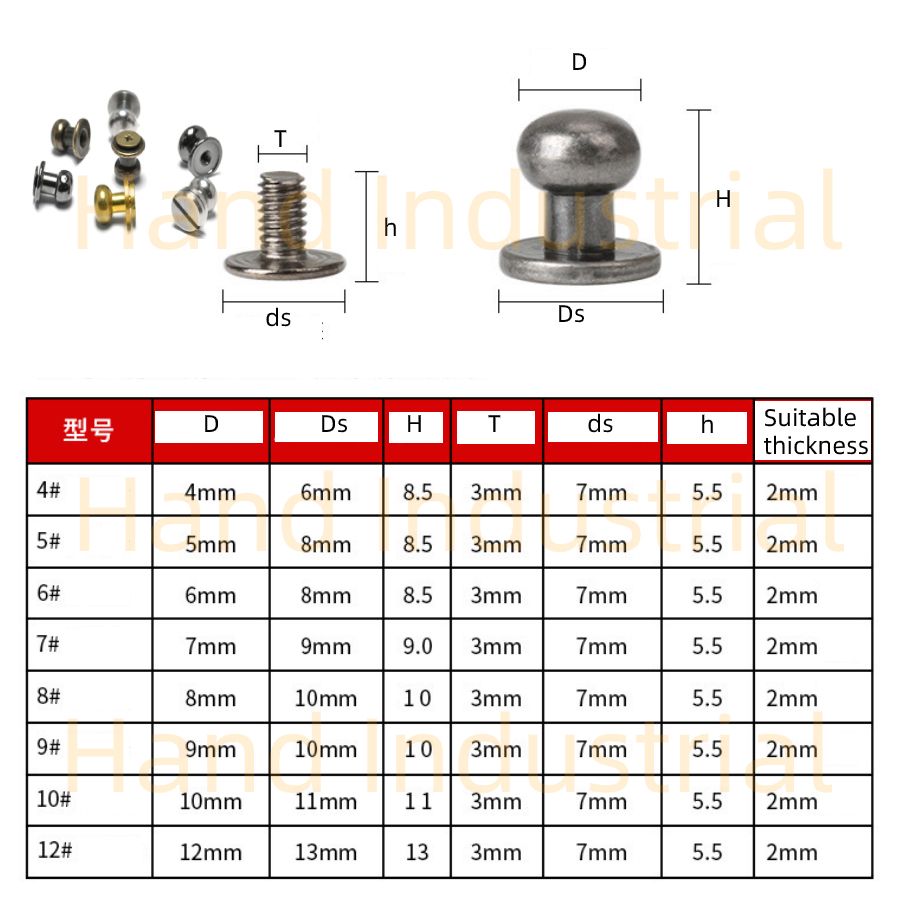 M3 M4 M5 Brass Nail Rivet Binding Nut Connector Bolt Nipple Chicago Male Female Screws