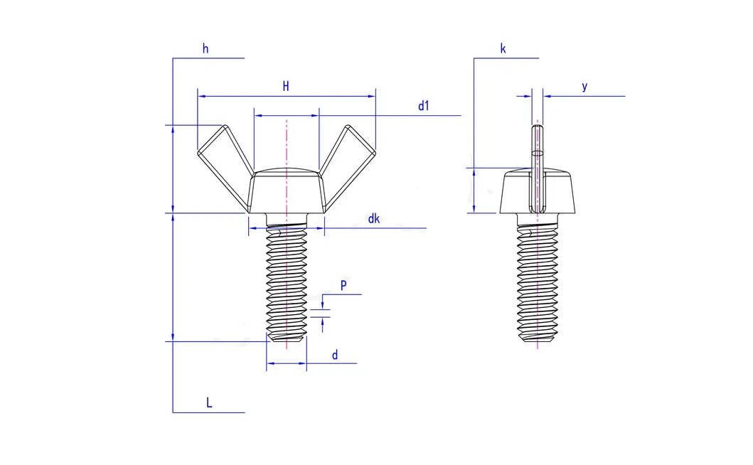 M6 M8 M10 DIN318 Square Wing Bolt with Edged Wing