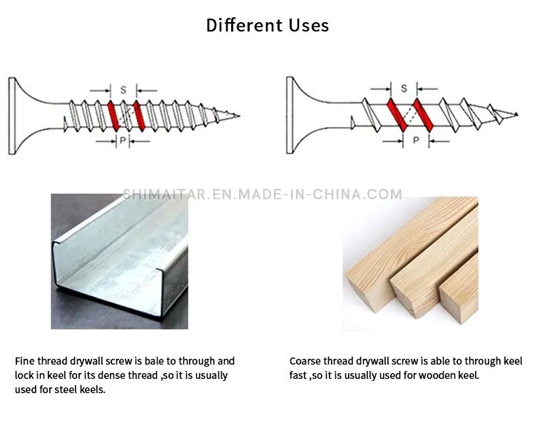 Pan Head Phosphated Fine Thread Dry Wall Screws