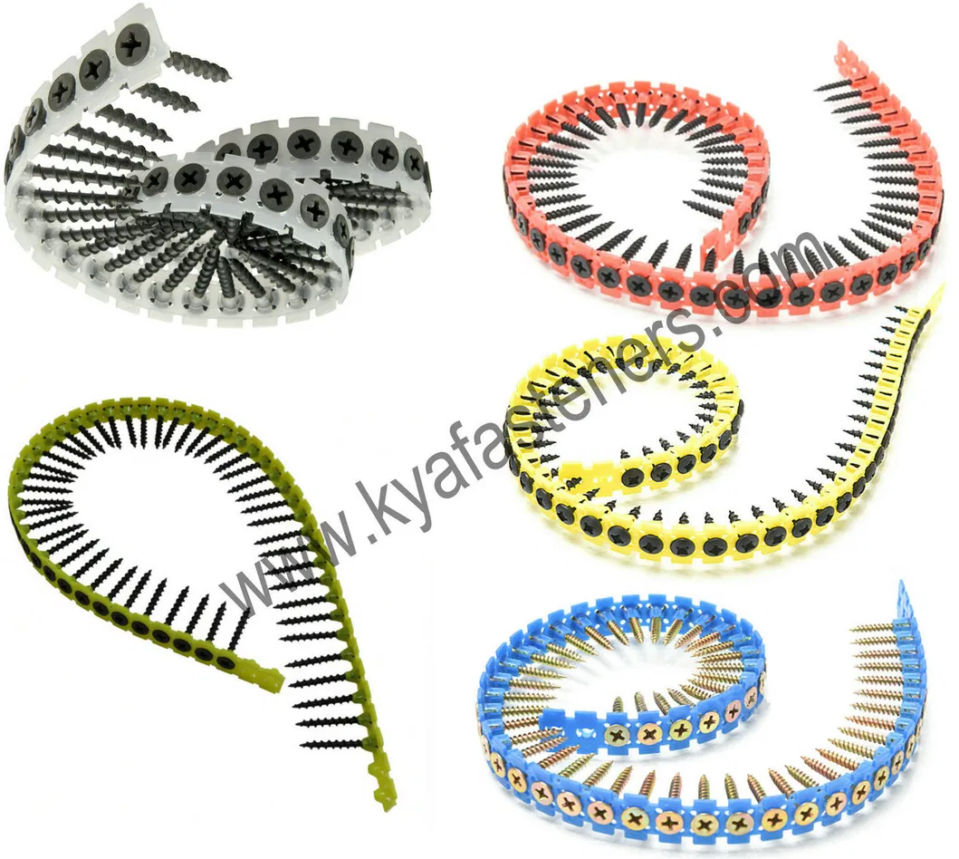 Plastic Strip Carbon Steel C1022 Collated Wood Screws