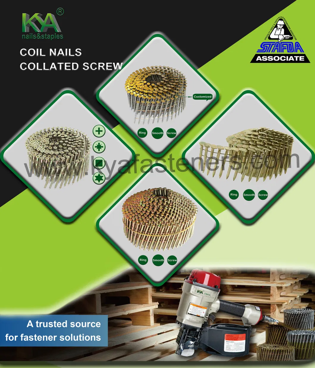 Plastic Strip Carbon Steel C1022 Collated Wood Screws