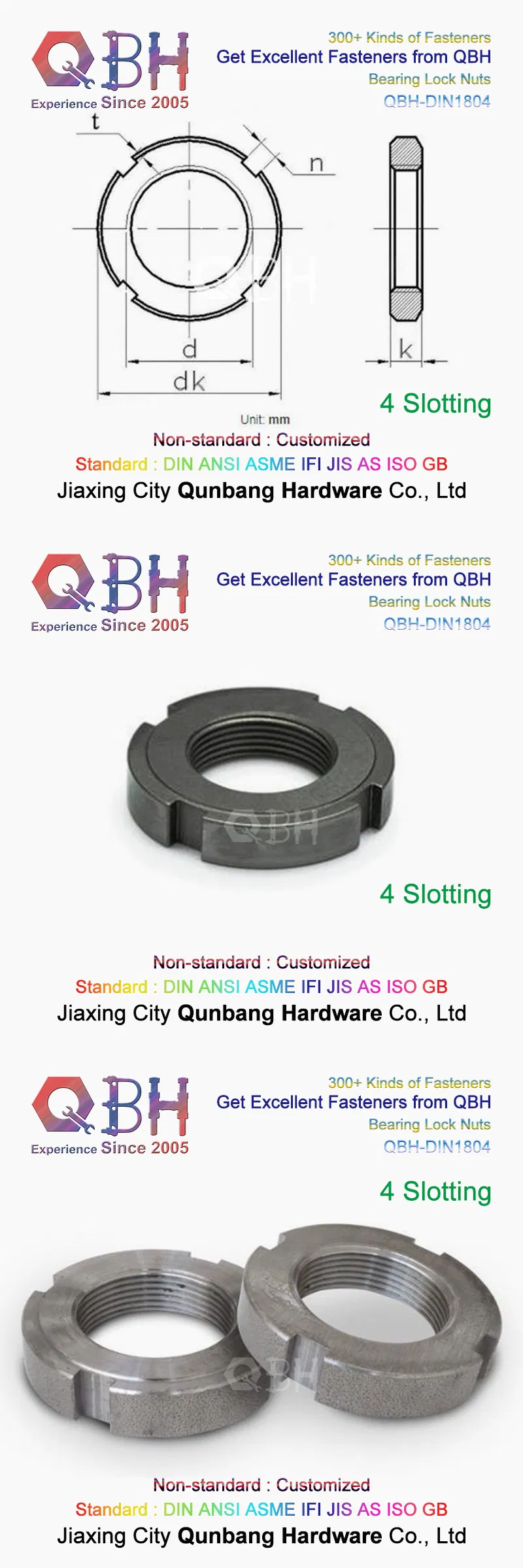 Qbh DIN70852 Slotted Circular Nut with Lock Channel Groove