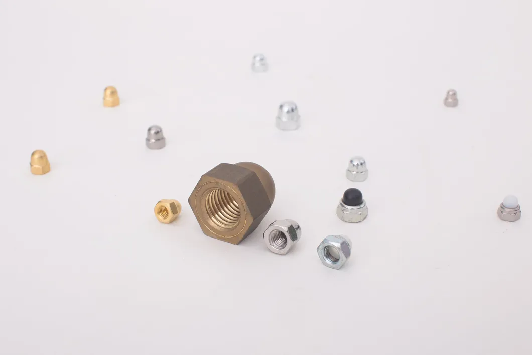 Qbh Supply All Kinds Stainless Steel/Carbon Steel DIN986 Auto Automobile Assembling Hex Hexagonal Hexagon Ball Head Domede Lock and Cap Acorn Box Nut