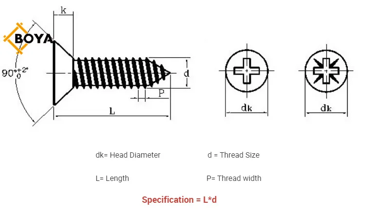 Screw Nail Outside Screws/Chipboard Screw/Flat Pozi Drive Chipboard Screw M4X50